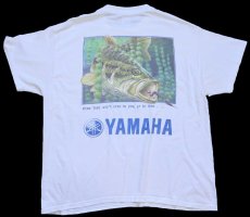 画像2: 00s YAMAHA ヤマハ V8 ブラックバス 両面プリント コットンTシャツ 白 XL (2)