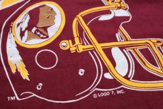 画像5: 90s USA製 LOGO7 NFL REDSKINS インディアンヘッド アメフト コットンTシャツ バーガンディ L (5)