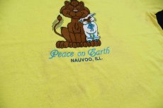 画像5: 90s USA製 Peace on Earth ライオン ヒツジ イラスト Tシャツ 黄 XL (5)