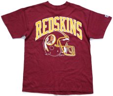 画像2: 90s USA製 LOGO7 NFL REDSKINS インディアンヘッド アメフト コットンTシャツ バーガンディ L (2)