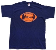 画像2: 90s USA製 EXLIGHT アメフト コットンTシャツ 紺 XL (2)