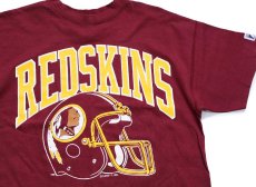 画像1: 90s USA製 LOGO7 NFL REDSKINS インディアンヘッド アメフト コットンTシャツ バーガンディ L (1)