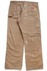 画像3: Dickiesディッキーズ ペンキ飛び ダック地 ペインターパンツ 茶 W40 L32★22 (3)