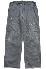 画像2: Dickiesディッキーズ ペンキ飛び ダック地 ペインターパンツ モスグリーン フェード W36★23 (2)