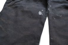 画像8: Dickiesディッキーズ ペンキ飛び ダブルニー ダック地 ペインターパンツ 黒 フェード W34 L30★25 (8)
