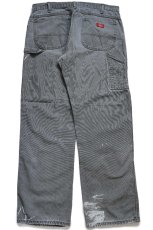 画像3: Dickiesディッキーズ ペンキ飛び ダック地 ペインターパンツ モスグリーン フェード W36★23 (3)
