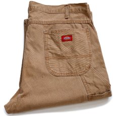 画像1: Dickiesディッキーズ ペンキ飛び ダック地 ペインターパンツ 茶 W40 L32★22 (1)