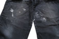 画像7: Dickiesディッキーズ ペンキ飛び ダブルニー ダック地 ペインターパンツ 黒 フェード W34 L30★25 (7)
