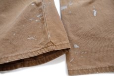 画像8: Dickiesディッキーズ ペンキ飛び ダック地 ペインターパンツ 茶 W40 L32★22 (8)