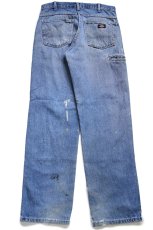 画像3: Dickiesディッキーズ ペンキ飛び&ダメージ ダブルニー デニム ワークパンツ ボロ W31 L32 (3)