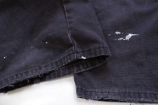 画像8: Dickiesディッキーズ ペンキ飛び&ダメージ ダック地 ペインターパンツ 黒 フェード W44★24 特大 (8)
