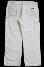 画像3: 00s Dickiesディッキーズ ペンキ飛び ダック地 ペインターパンツ 茶 フェード W42 L30★20 (3)