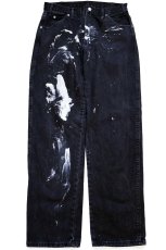 画像2: Dickiesディッキーズ ペンキ飛び ブラック デニムパンツ W33 (2)