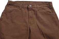画像4: Dickiesディッキーズ ダック地 ペインターパンツ 焦げ茶 W34 L34★21 (4)