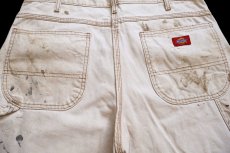 画像5: Dickiesディッキーズ ペンキ飛び&汚れ ダック地 ペインターパンツ ボロ 茶 フェード W34 L30★19 (5)