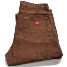 画像1: Dickiesディッキーズ ダック地 ペインターパンツ 焦げ茶 W34 L34★21 (1)