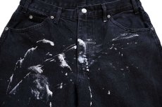 画像4: Dickiesディッキーズ ペンキ飛び ブラック デニムパンツ W33 (4)