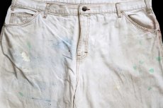 画像4: 00s Dickiesディッキーズ ペンキ飛び ダック地 ペインターパンツ 茶 フェード W42 L30★20 (4)