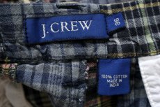 画像5: 00s J.CREW マドラスチェック パッチワーク コットン ショートパンツ W36★インド綿 ショーツ (5)
