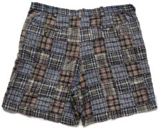 画像2: 00s J.CREW マドラスチェック パッチワーク コットン ショートパンツ W36★インド綿 ショーツ (2)
