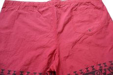 画像3: 90s POLO SPORT ポロ スポーツ ラルフローレン トライバル柄 スイムショーツ ショートパンツ 薄赤 XL (3)
