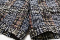 画像6: 00s J.CREW マドラスチェック パッチワーク コットン ショートパンツ W36★インド綿 ショーツ (6)