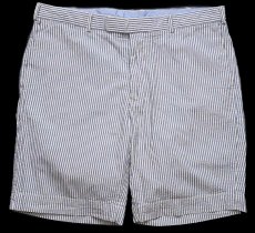 画像1: 00s ポロ ラルフローレン CLASSIC FIT ストライプ コットン シアサッカー ショートパンツ サックス×アイボリー W35★ショーツ (1)