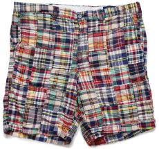 画像1: ポロ ラルフローレン CLASSIC FIT 9 マドラスチェック パッチワーク コットン ショートパンツ W36★インド綿 ショーツ (1)