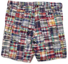 画像2: ポロ ラルフローレン CLASSIC FIT 9 マドラスチェック パッチワーク コットン ショートパンツ W36★インド綿 ショーツ (2)