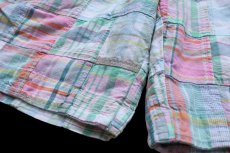 画像6: USA製 BILLS KHAKIS ワンタック マドラスチェック パッチワーク コットン ショートパンツ パステルカラー W36★ショーツ (6)