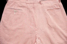 画像4: 80s USA製 Bullock&Jones ツータック ストライプ シアサッカー ショートパンツ オレンジ×白 W36★ショーツ (4)