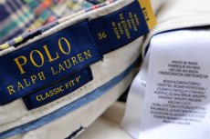 画像4: ポロ ラルフローレン CLASSIC FIT 9 マドラスチェック パッチワーク コットン ショートパンツ W36★インド綿 ショーツ (4)