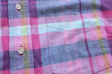 画像4: 80s USA製 Country Traditionals by Pendleton ペンドルトン マドラスチェック ボタンダウン 半袖 コットンシャツ L (4)