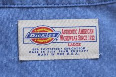 画像5: デッドストック★90s USA製 Dickiesディッキーズ 半袖 シャンブレーシャツ L (5)