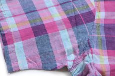 画像6: 80s USA製 Country Traditionals by Pendleton ペンドルトン マドラスチェック ボタンダウン 半袖 コットンシャツ L (6)