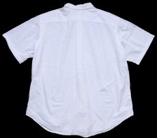画像2: 00s ラルフローレン CLASSIC FIT ワンポイント ボタンダウン 半袖 コットン シアサッカーシャツ 白 XXL★特大 (2)