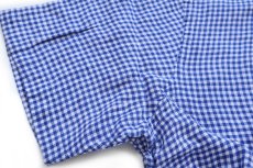 画像6: 00s ラルフローレン CLASSIC FIT ギンガムチェック ボタンダウン 半袖 リネンシャツ 青×白 XL (6)