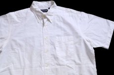 画像3: 90s USA製 LANDS'ENDランズエンド ボタンダウン 半袖 オックスフォード コットンシャツ 白 16.5 (3)