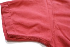 画像5: 90s GAPギャップ 無地 ポケット付き ボタンダウン 半袖 リネン×コットンシャツ 薄赤 M (5)