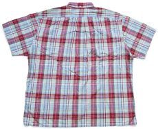 画像2: 90s ラルフローレン GREGGOR マドラスチェック ポケット付き 三点留め ボタンダウン 半袖 コットンシャツ XL (2)