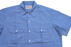 画像4: デッドストック★90s USA製 Dickiesディッキーズ 半袖 シャンブレーシャツ L (4)
