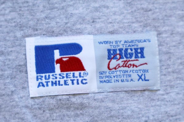 90s USA製 RUSSELLラッセル 無地 コットン タンクトップ 杢グレー XL