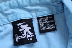 画像5: 90s GOTCHAガッチャ パッチワーク アート 半袖 コットンシャツ ライトブルー M (5)