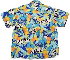 画像2: 90s CALIFORNIA LEMONS BY BIG DOGS ビッグドッグス レモン 総柄 半袖 レーヨンシャツ M (2)