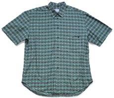 画像1: 90s Tomorrow OF NEW YORK 織り柄 半袖 コットンシャツ XL (1)
