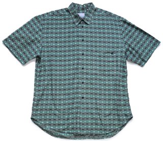 デッドストック☆90s OTTO アート 総柄 半袖 コットンシャツ 39/40☆A