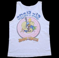 画像3: 90s USA製 Six Flags Warner Bros LOONEY TUNES キャラクター 両面プリント コットン タンクトップ 白 M (3)