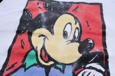 画像4: 90s USA製 Disney ディズニー MICKEY ミッキー マウス アート コットン タンクトップ 白 M (4)
