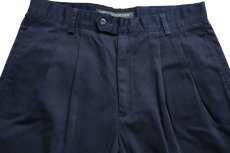 画像4: 00s DOCKERSドッカーズ ODYSSEY TWILL ツータック スラックス コットンパンツ 濃紺 W32 L32★Levi'sリーバイス (4)
