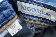 画像6: 90s DOCKERSドッカーズ ツータック スラックス デニムパンツ W42 L30★C Levi'sリーバイス トラウザーズ (6)
